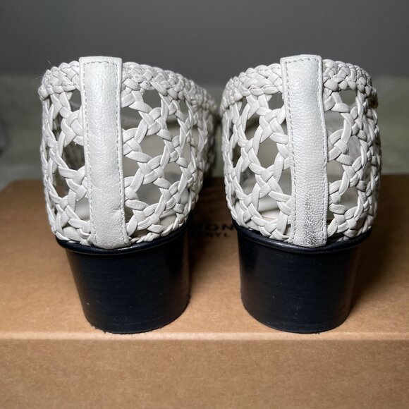 Le Monde Beryl Ballet Pump Woven Leather Ecru EU IT 41 US 11 - Picture 3 of 9